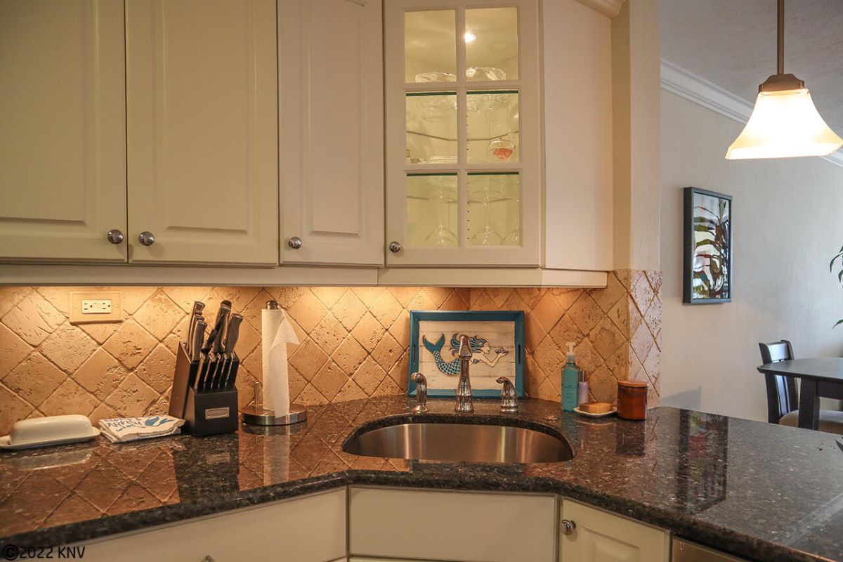 Custom designed kitchen with granite countertops