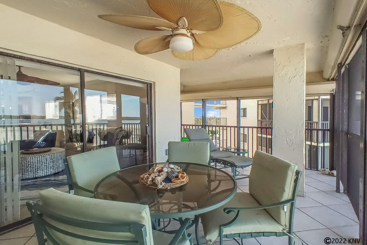 Lovely Patio Furniture makes dining out on the Screened In Lanai enjoyable.