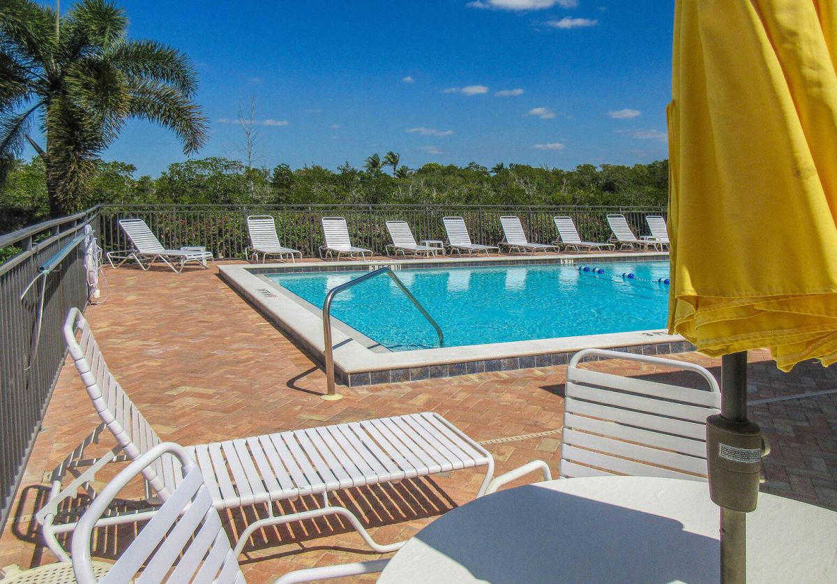 Hello Sunshine! Admiral's Bay Resort Pool and Picnic Area borders the Preserve.
