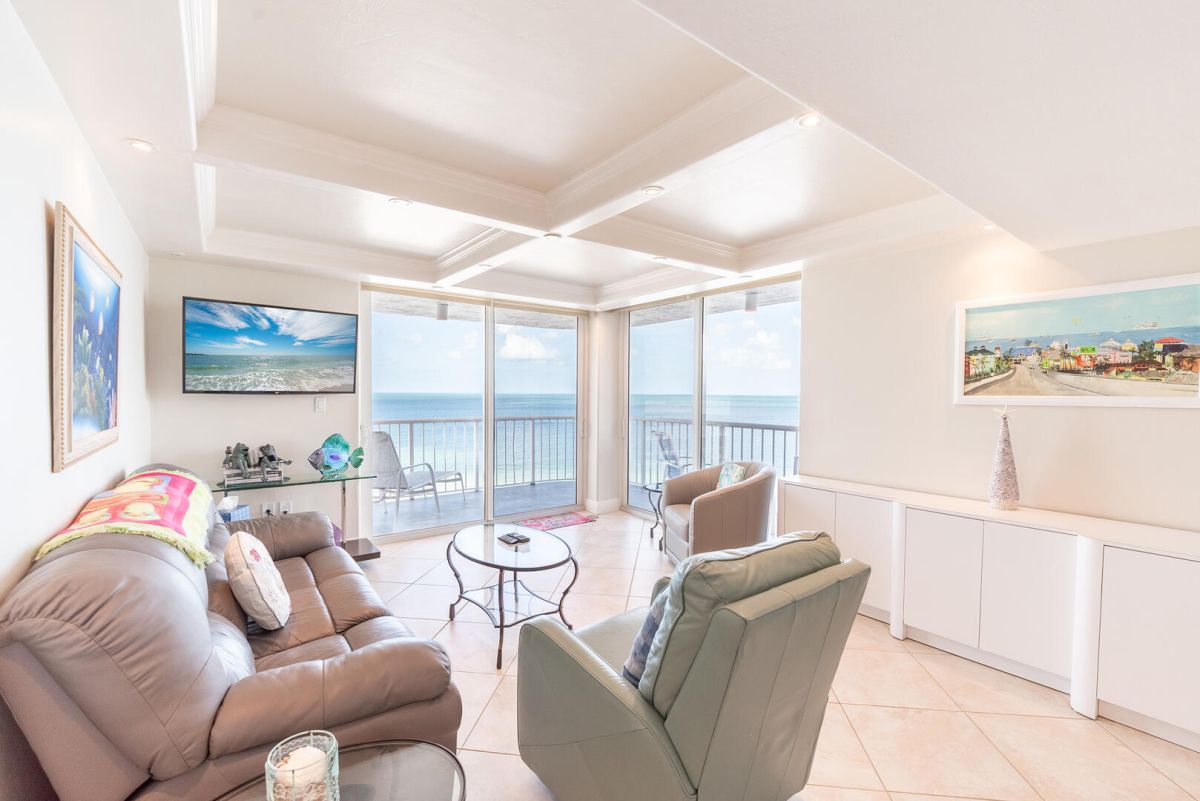Happiness Comes In Waves! Spectacular Gulf Views from your Wrap Around Balcony at the Gorgeous 2B/2B Beachfront Condo at Bermuda Dunes