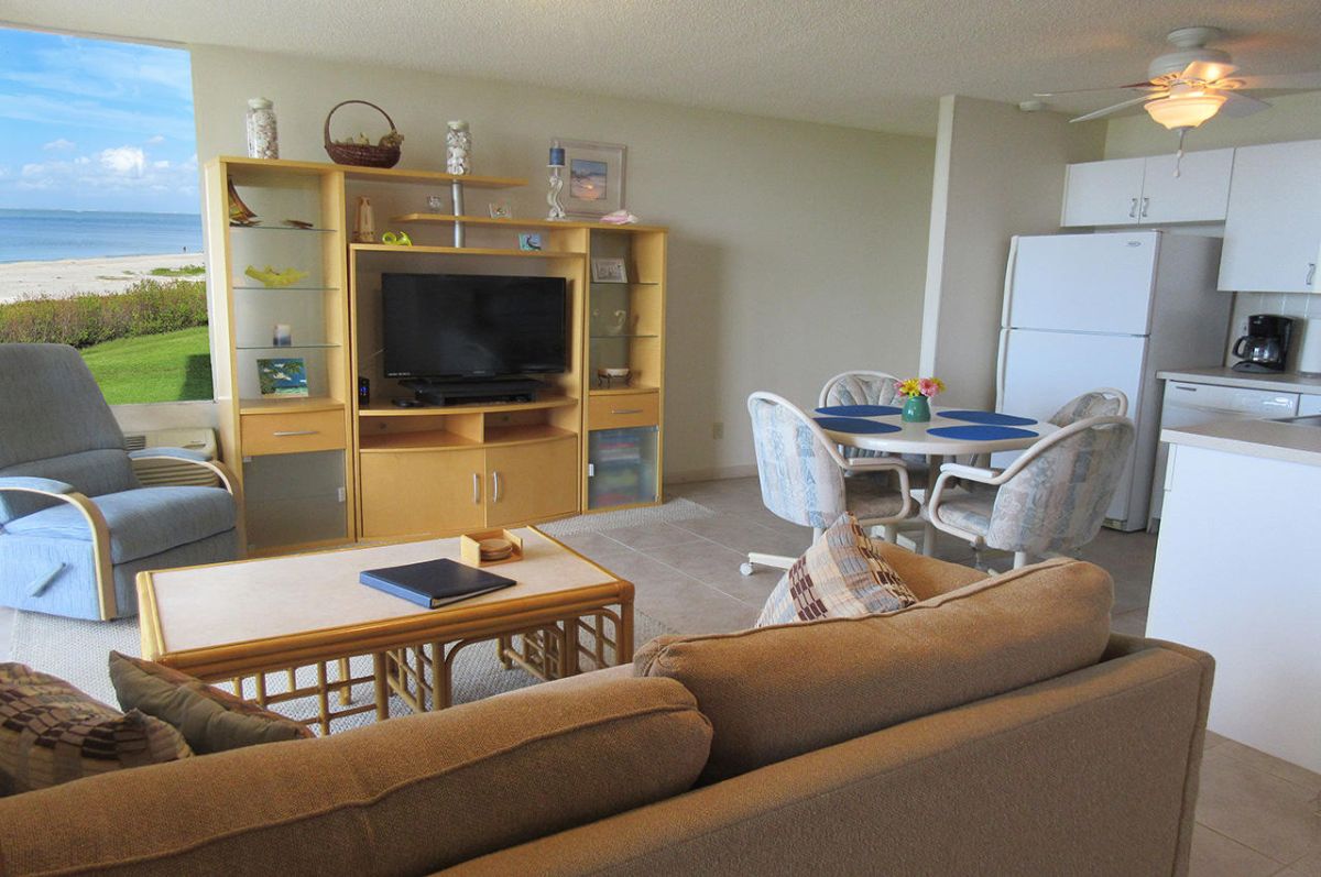 Estero Beach And Tennis Club 205C with comfortable seating and large screen TV