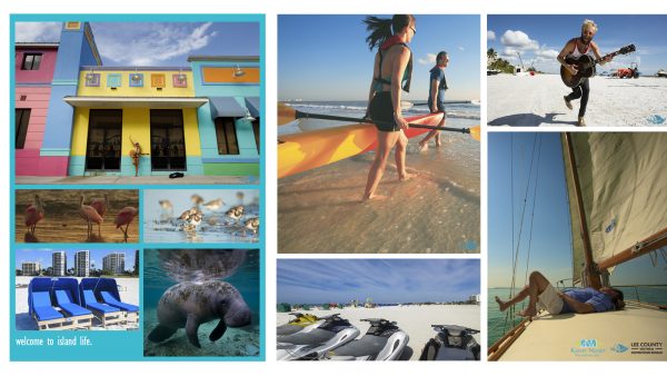 collage with beach vacation photos